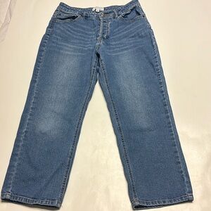 Popsugar Mid Rise button down Straight Leg Jeans size 10 mom jeans
Classic blue